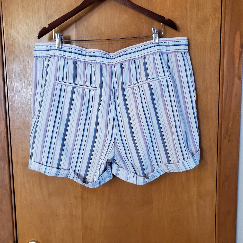 Eddie Bauer Briar Striped Cuffed Linen Shorts - Picture 2 of 4